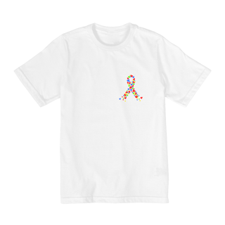 Nome do produto Camiseta Infantil -fita colorida - simbolo do autismo