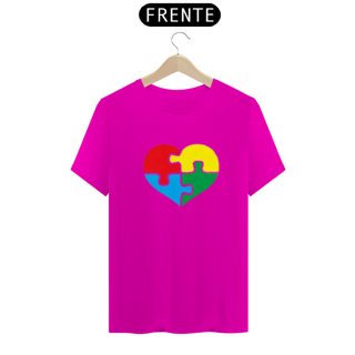 Nome do produto Camiseta Adulto - Coração autismo tradicional - várias cores