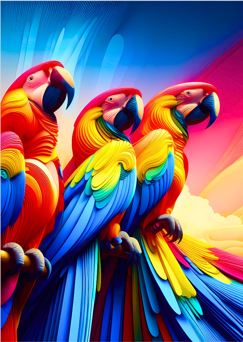 Nome do produto: Pôster - Papagaios