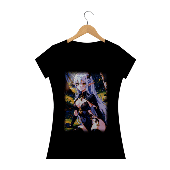 Camiseta Baby Long Feminina Elfa Camisa Anime