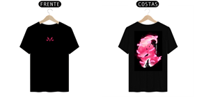 Nome do produto  CAMISETA MAJIN BOO PRETA ROSA