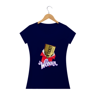 Nome do produto Camiseta Wonka | Baby Look | Golden Ticket | A Fantástica Fábrica de Chocolate