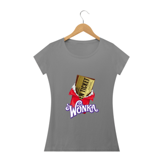 Nome do produto Camiseta Wonka | Baby Look | Golden Ticket | A Fantástica Fábrica de Chocolate