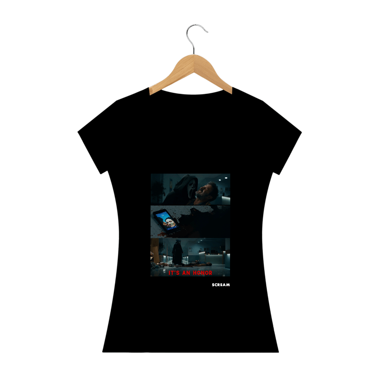 Nome do produto: Camiseta Scream 5 | Baby Look | Pânico 5 | Dewey\'s Sacrifice