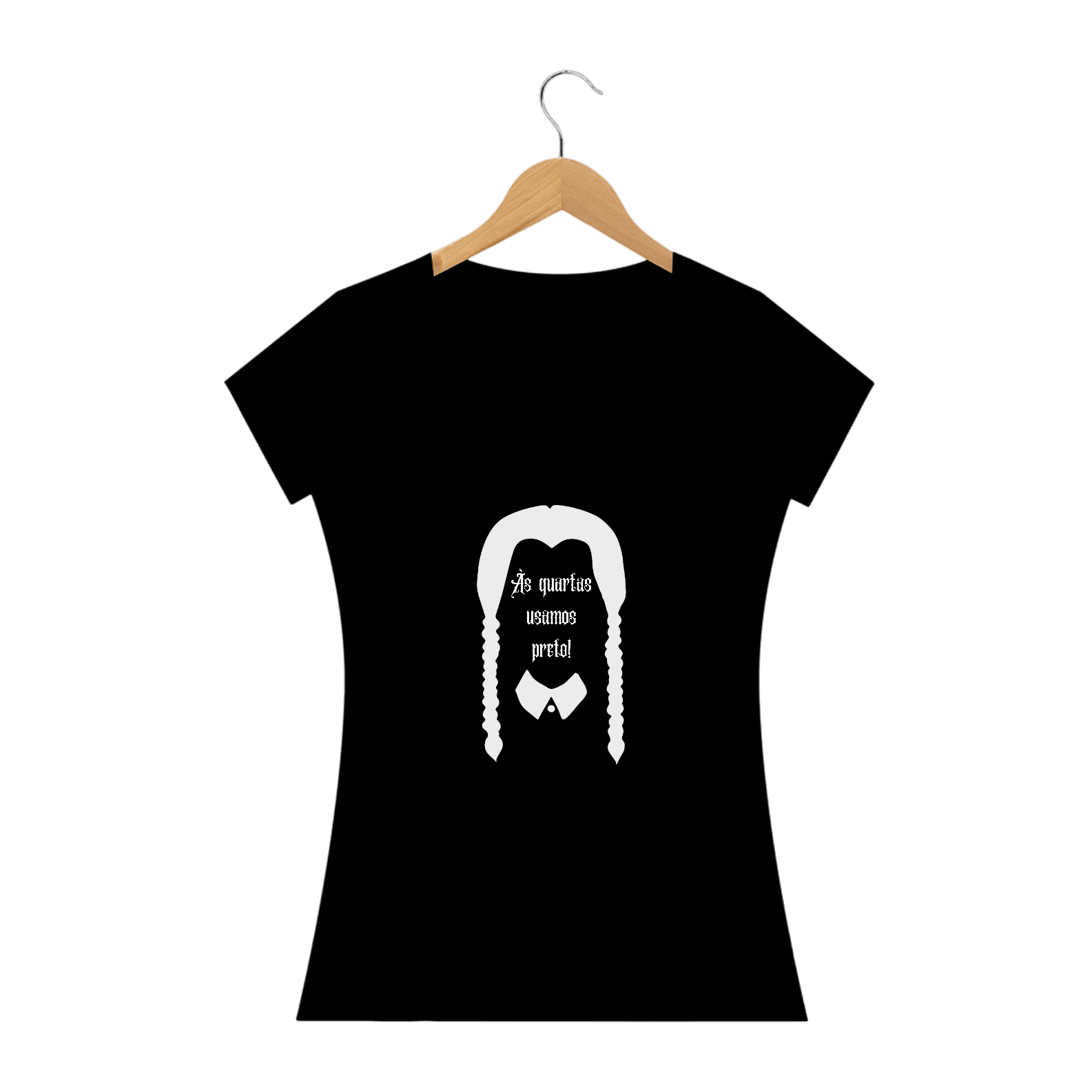 Camiseta Wandinha | Baby Look | Às Quartas Usamos Preto