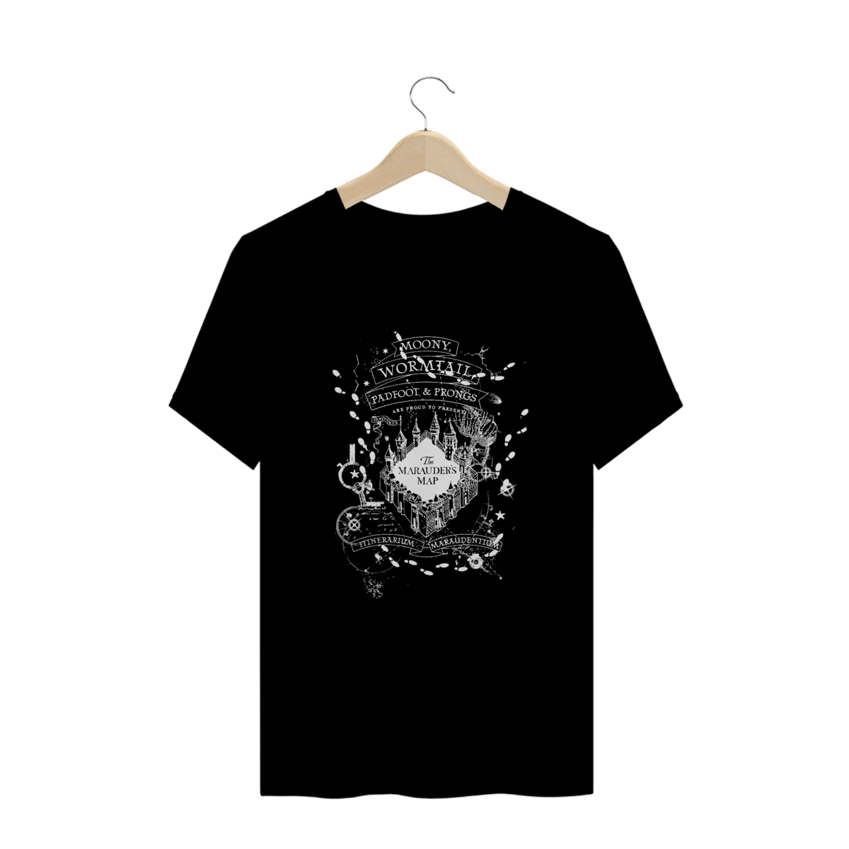 Nome do produto: Camiseta Harry Potter | Mapa do Maroto Black n\' White | Plus Size