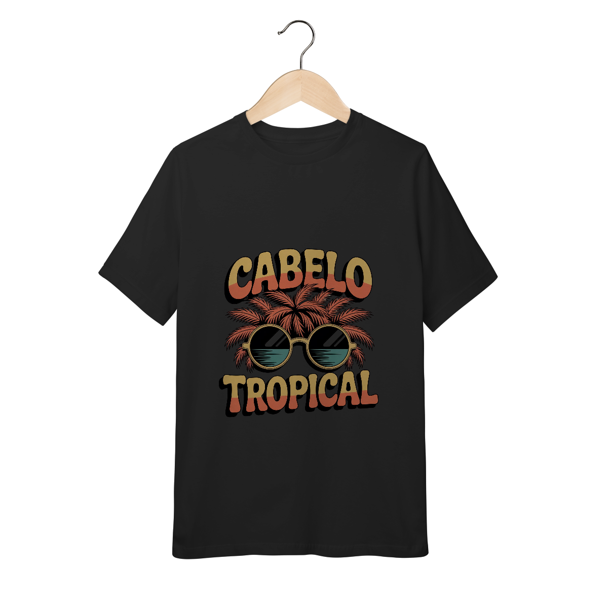Nome do produto: CAMISETA INFANTIL - CABELO TROPICAL