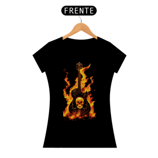 Nome do produto Lobo Branco Vip 2024 flaming guitar skull feminina