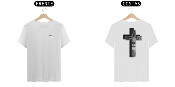 T-Shirt Cruz / Leão de Judá - Branca