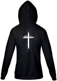 Moletom c/ Zíper Jesus Is King - Preto