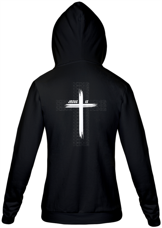 Moletom c/ Zíper Jesus Is King - Preto