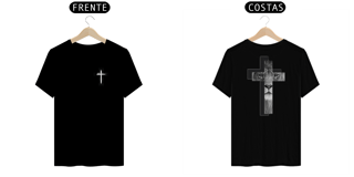 T-Shirt Cruz / Leão de Judá - Preta