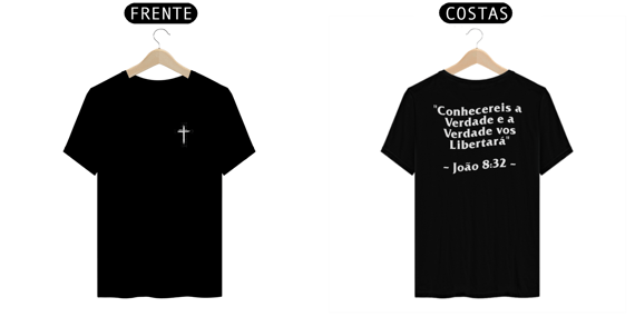 T-Shirt - Conhecereis a  Verdade - Preta