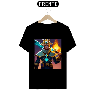 Camiseta Unissex Runescape Guerreiro Espada de Fogo Algodão 100