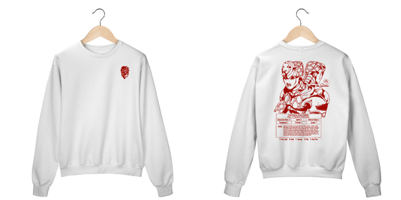 Moletom Fechado Unisex Time Erase Frente Costas