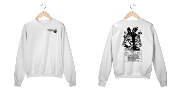 Moletom Fechado Unisex W Snake Frente Costas