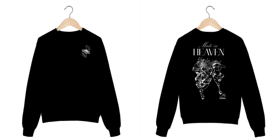 Moletom Fechado Unisex Made In Heaven Frente Costas