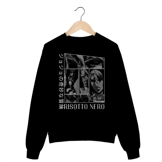 Moletom Fechado Unisex Risoto Frente Costas