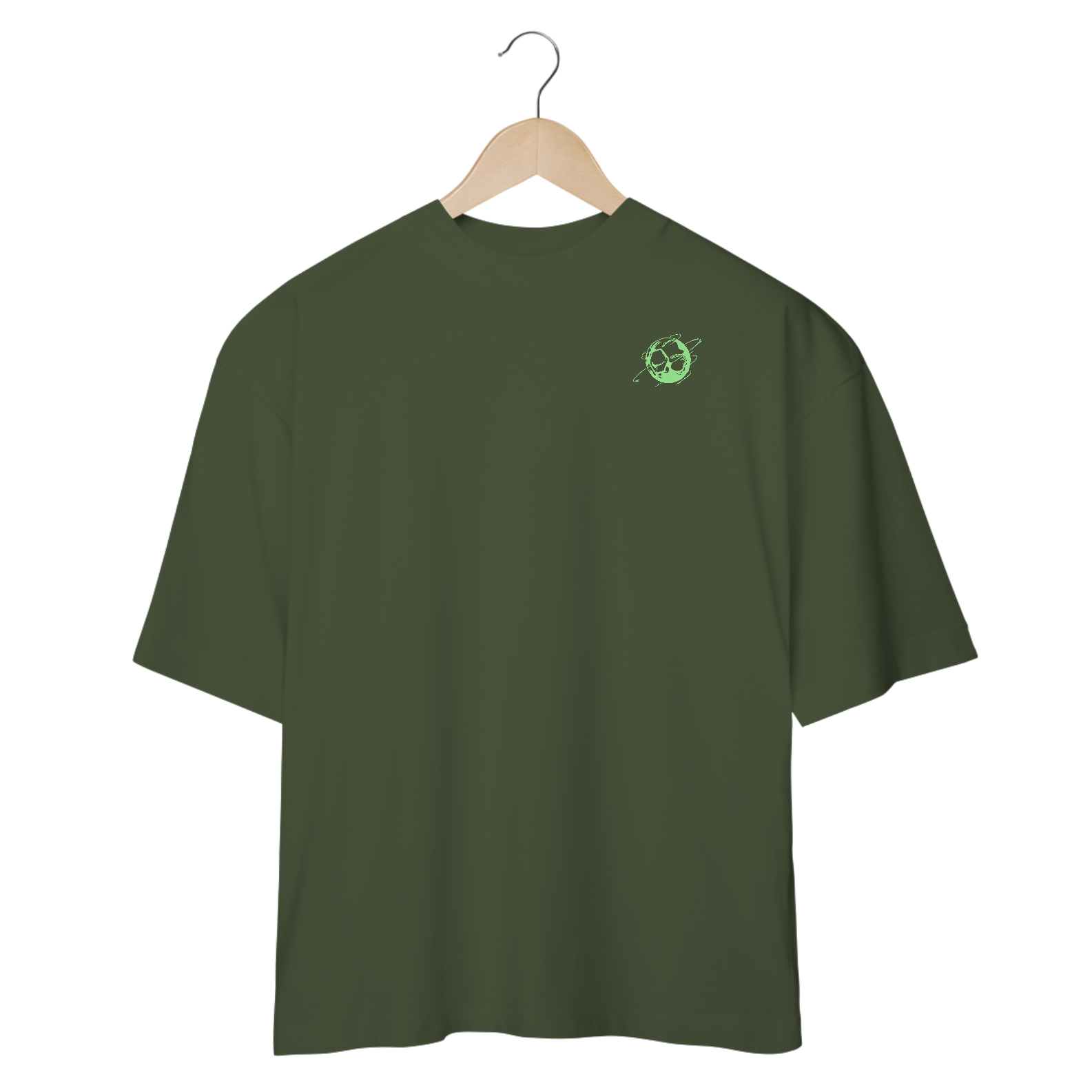 Camiseta Oversized Minimalista Steel Ball Verde Frente 