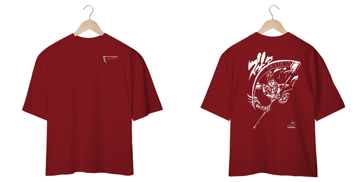 Camiseta Oversized Death 13 Frente Costas R$149,80 em PROTAKO