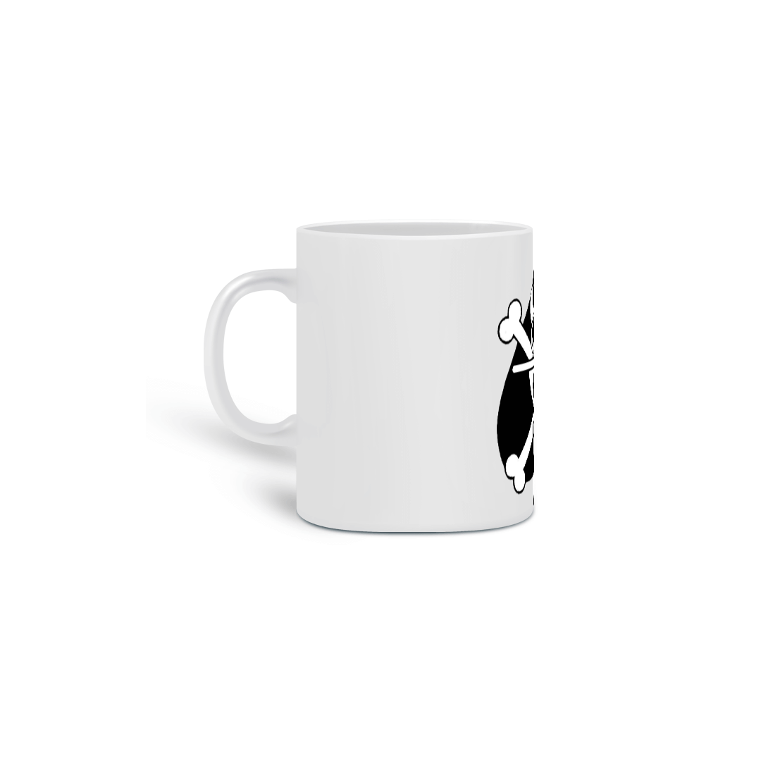 Caneca Porcelanato Personalizada Anime One Piece Caveira Ace