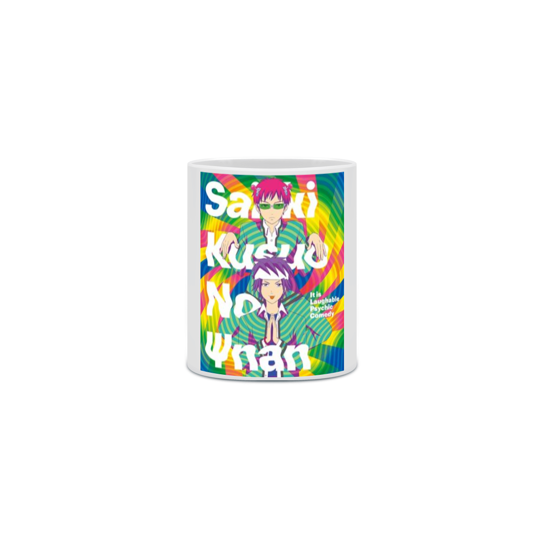 Caneca Porcelanato Personalizada Anime Saiki Kusuo