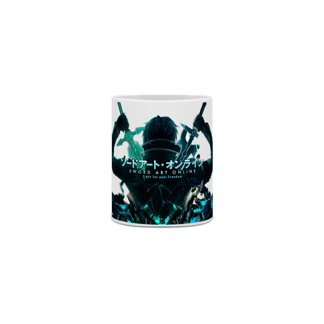 Caneca Porcelanato Personalizada Anime Sword Art Online Kirito