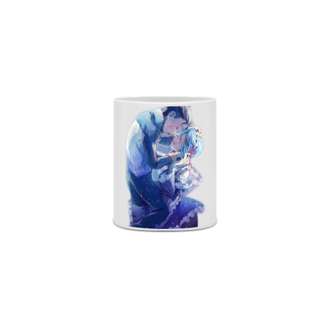 Caneca Porcelanato Personalizada Anime Subaru e Rem