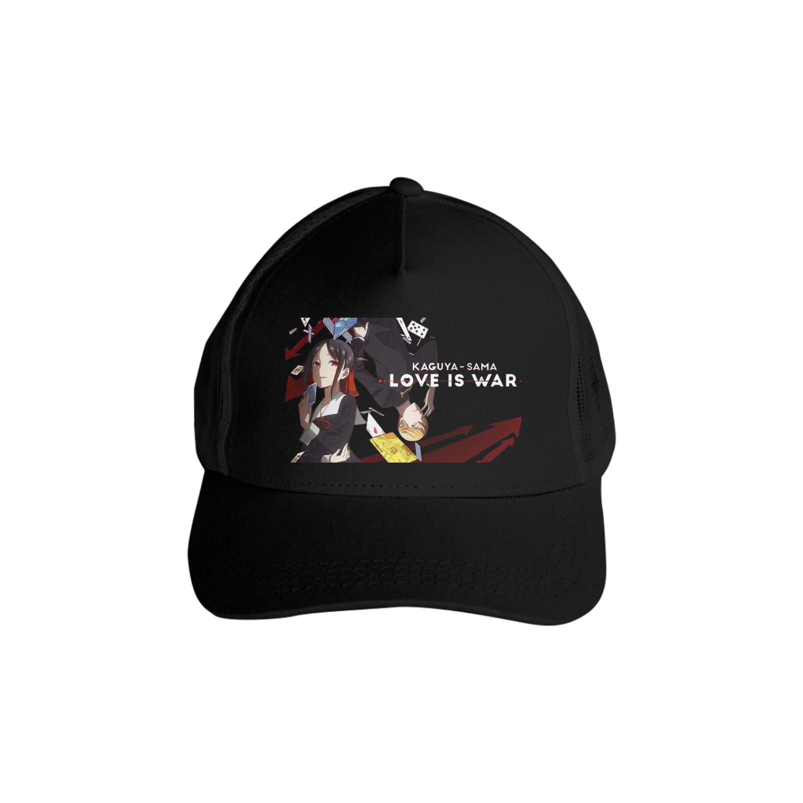 Boné Americano Trucker Aba Curva Anime Kaguya Sama Love is war