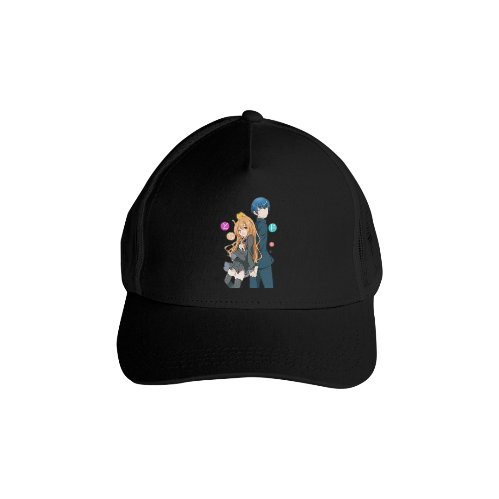 Boné Americano Trucker Aba Curva Anime Toradora