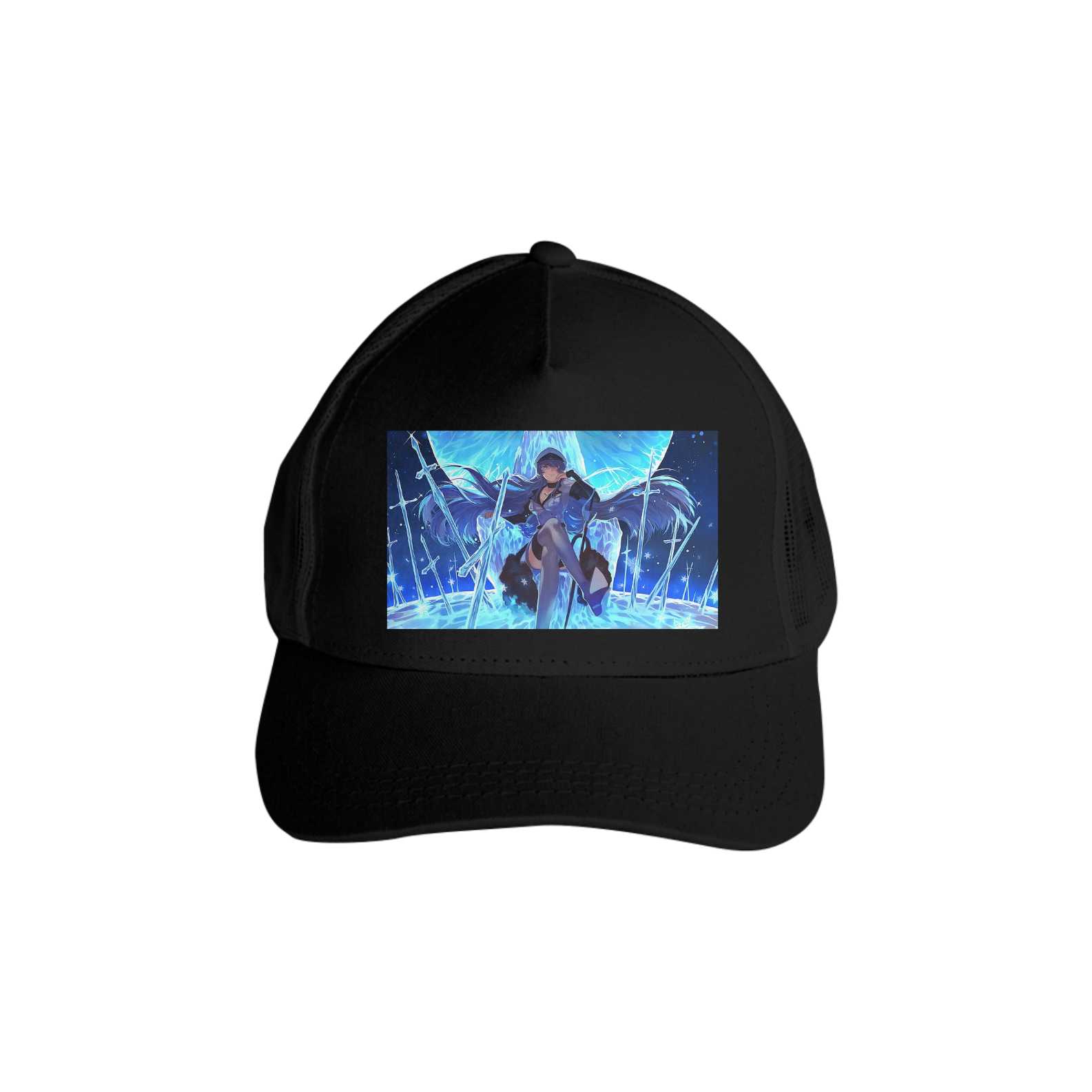 Boné Americano Trucker Aba Curva Anime Akame Ga Kill Esdeath