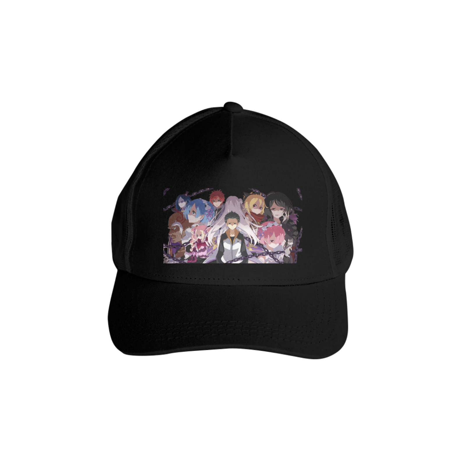 Boné Americano Trucker Aba Curva Anime Re:zero kara Hajimeru