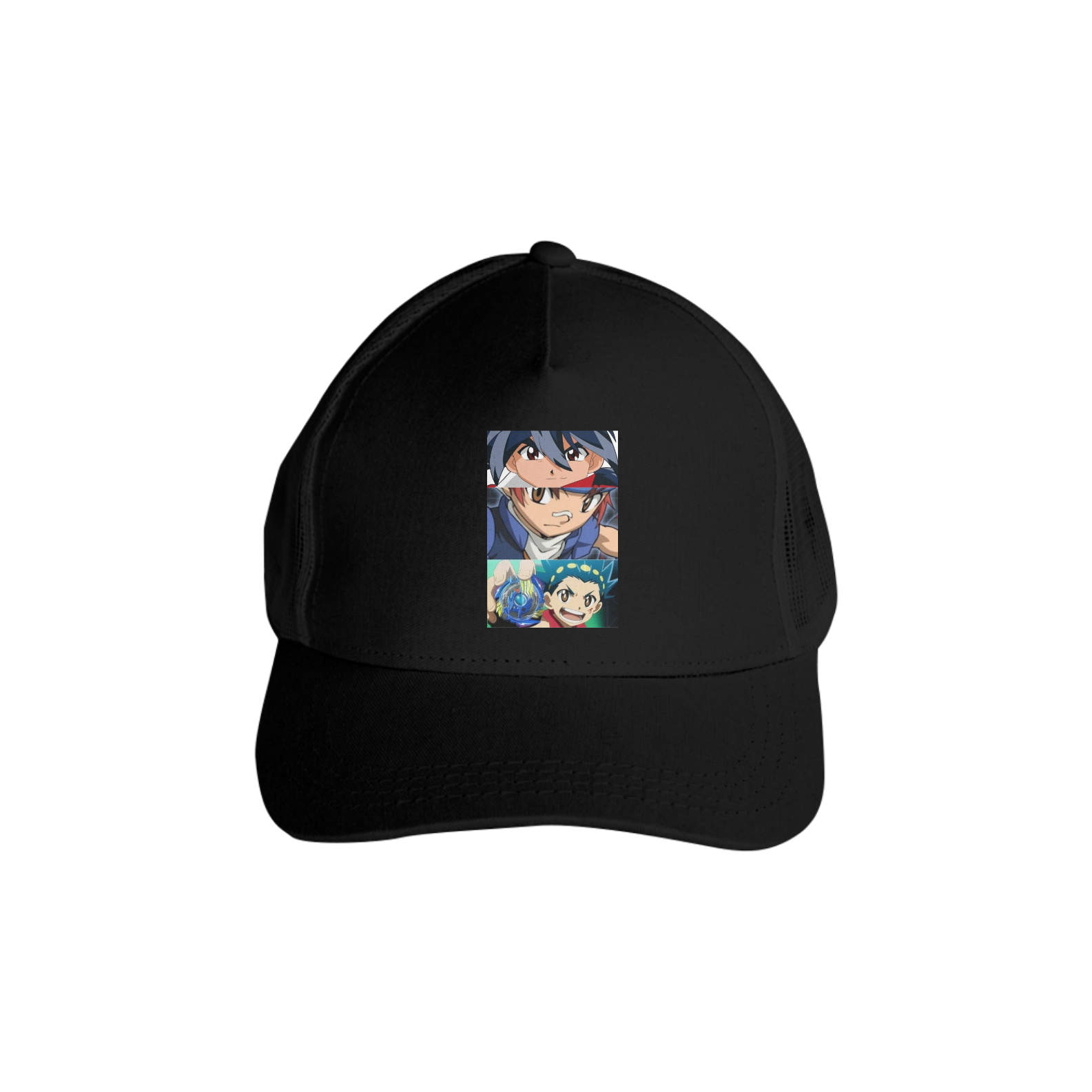 Boné Americano Trucker Aba Curva Anime Beyblade