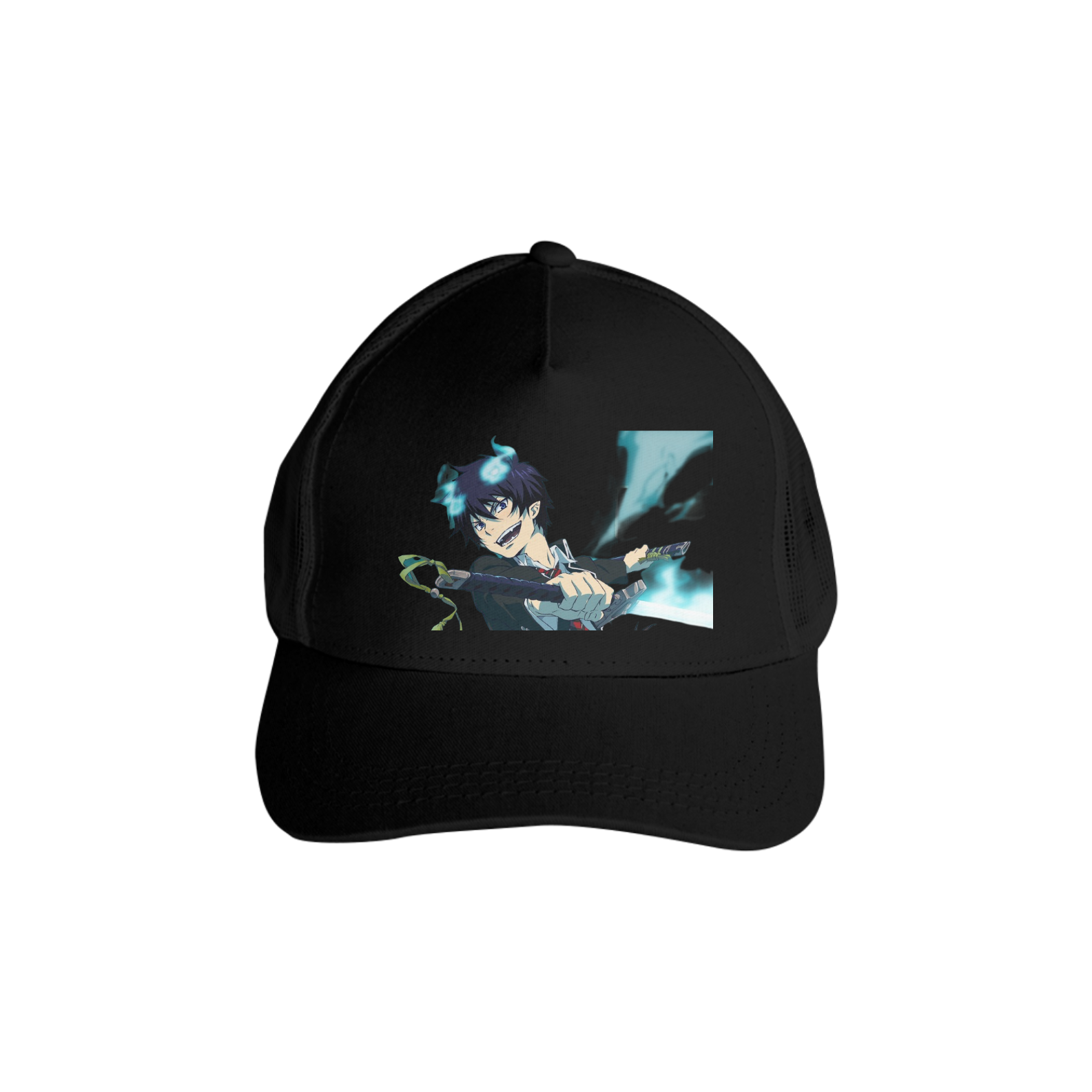 Boné Americano Trucker Aba Curva Anime Ao no Exorcist Rin Okomura