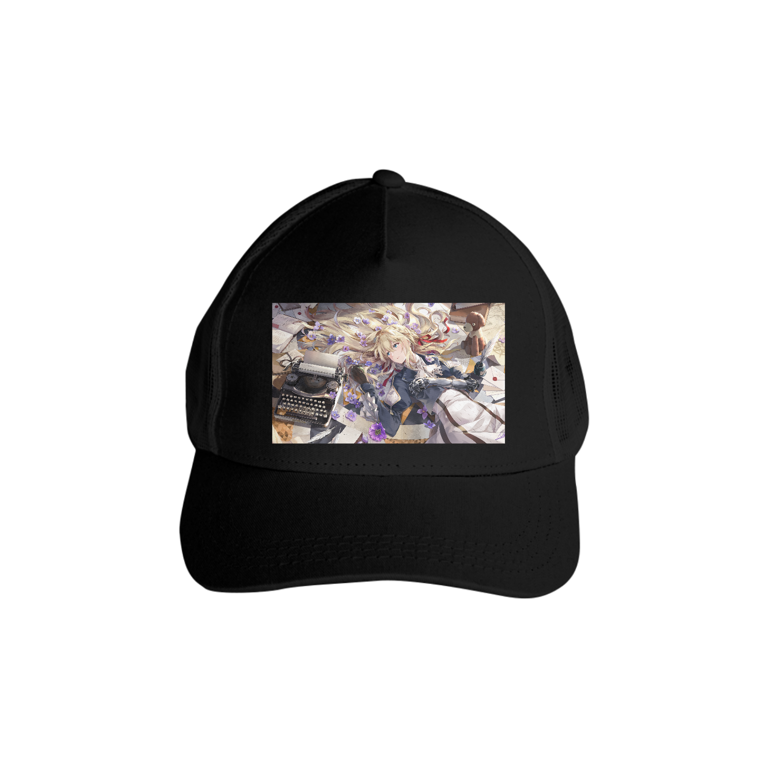 Boné Americano Trucker Aba Curva Anime Violet Evergarden