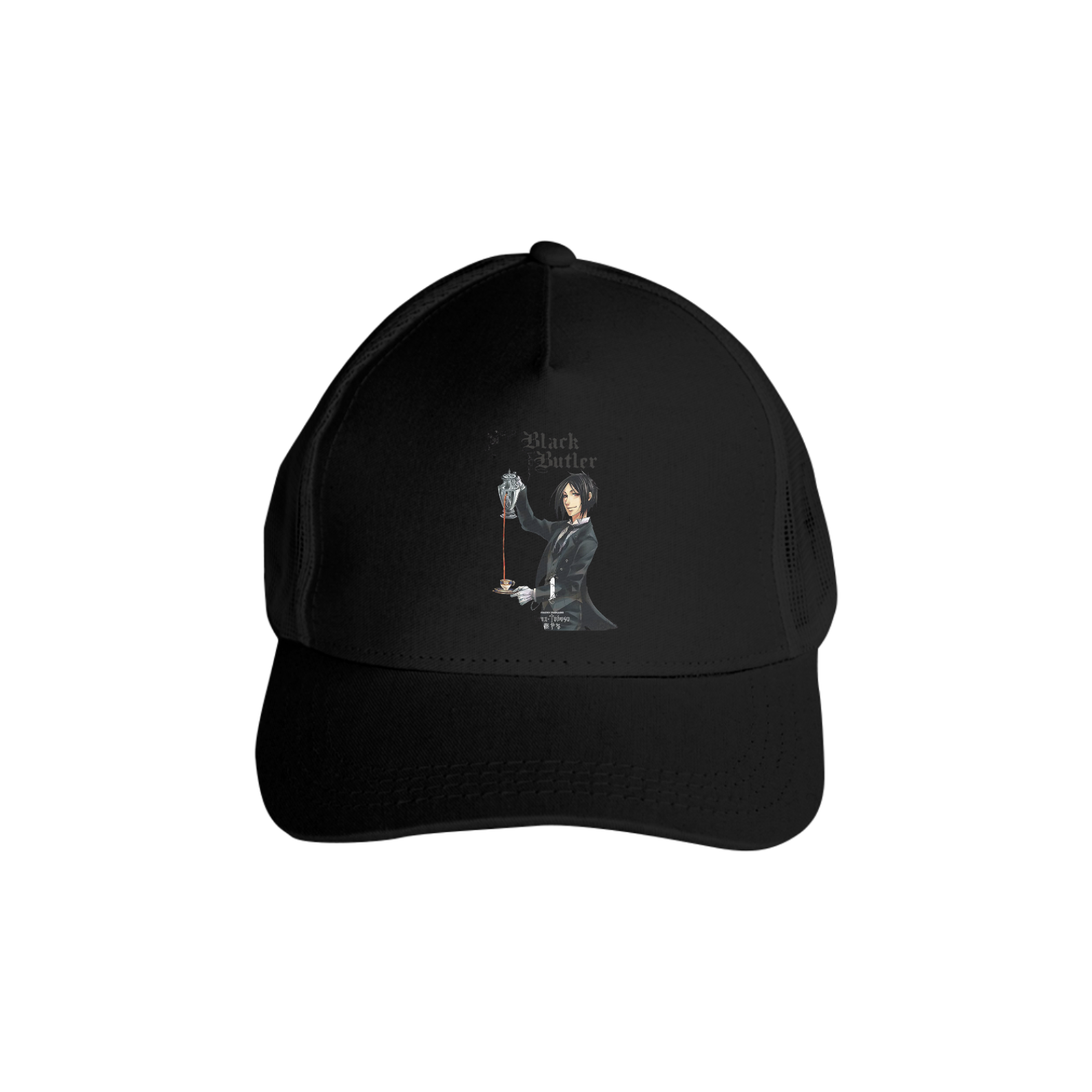 Boné Americano Trucker Aba Curva Anime Black Buttler