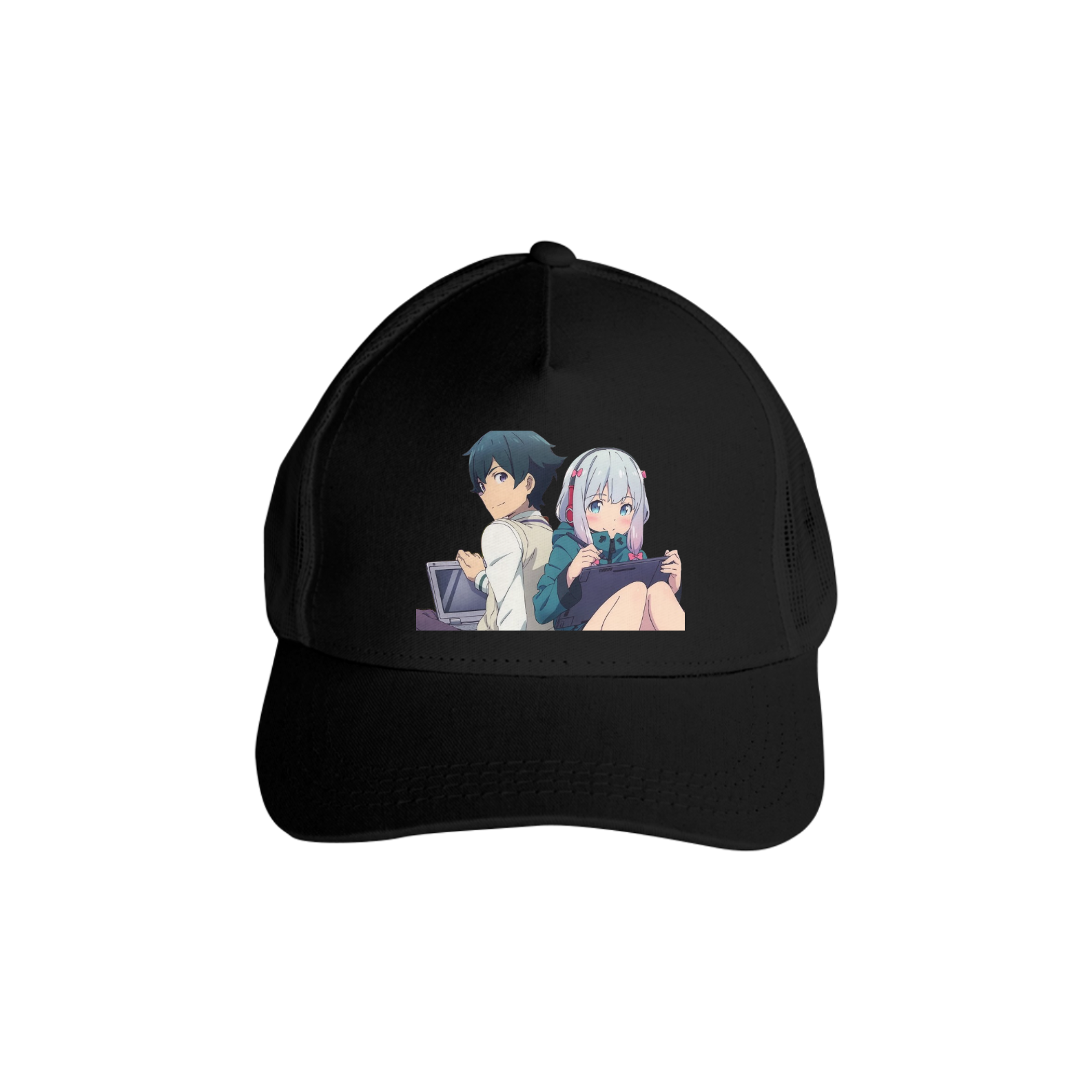 Boné Americano Trucker Aba Curva Anime Eromanga Sensei