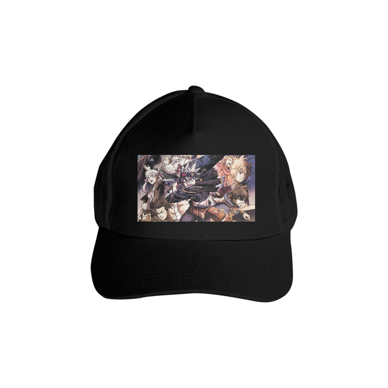 Boné Americano Trucker Aba Curva Anime Black Clover Asta