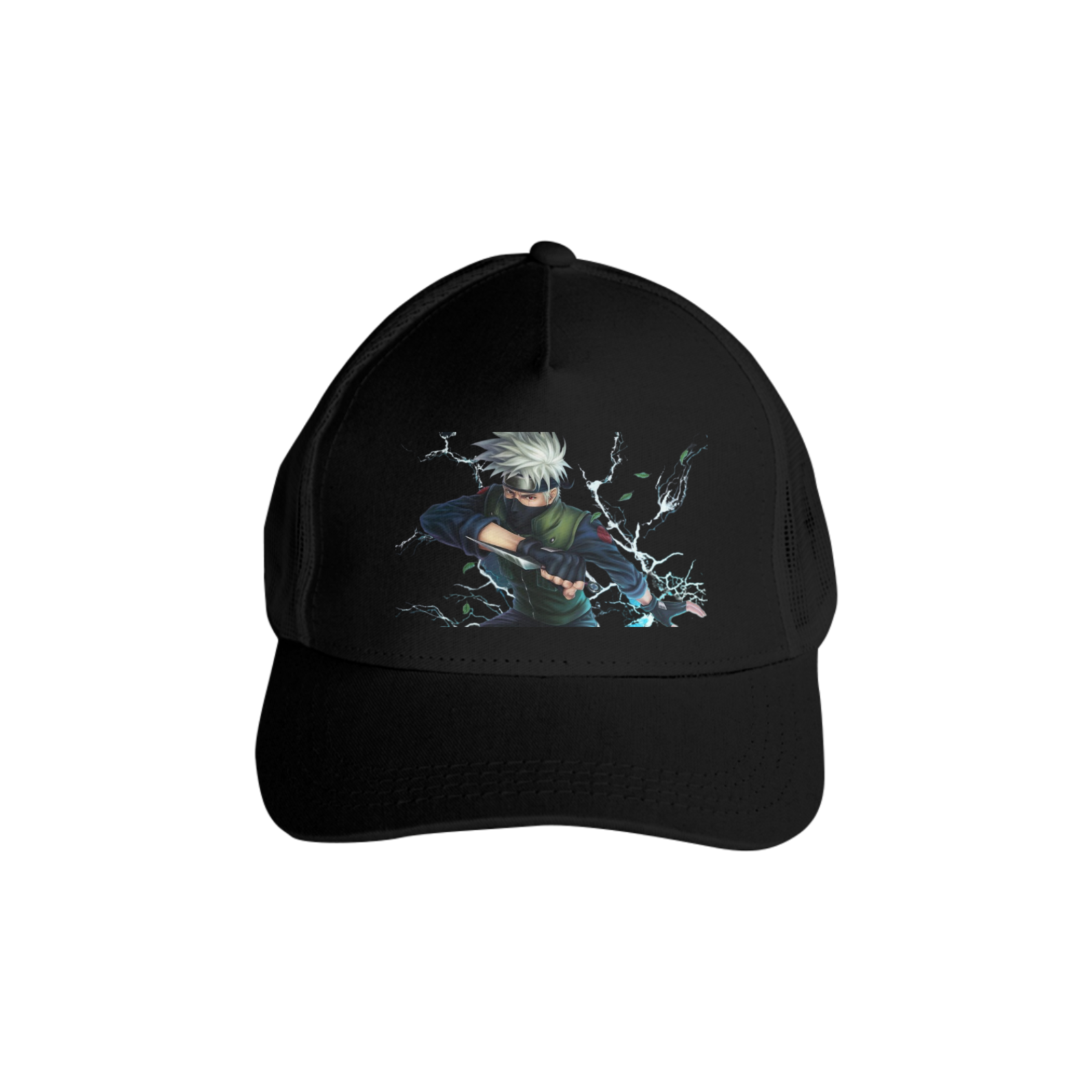 Boné Americano Trucker Aba Curva Anime Naruto Kakashi