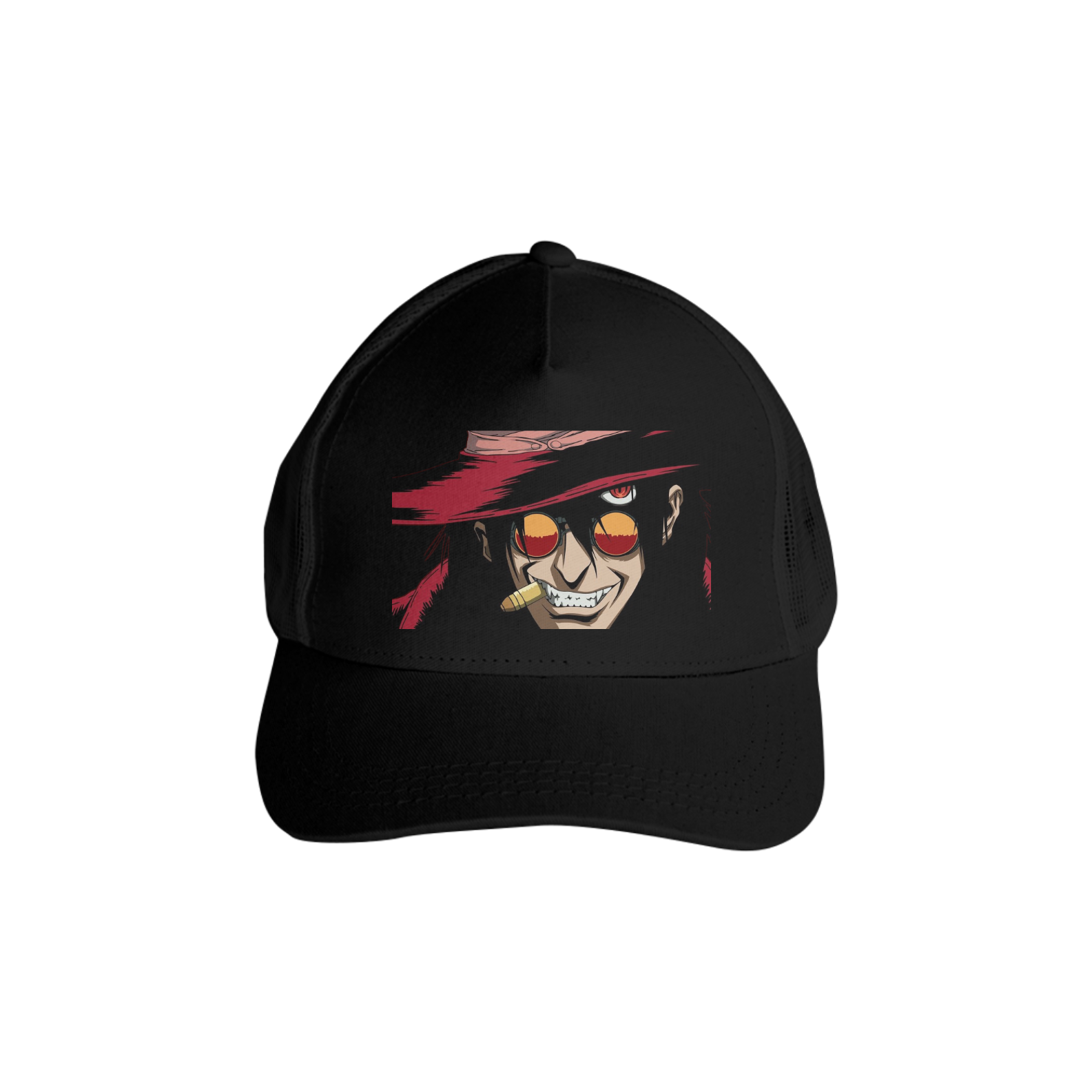 Boné Americano Trucker Aba Curva Anime Hellsing Alucard