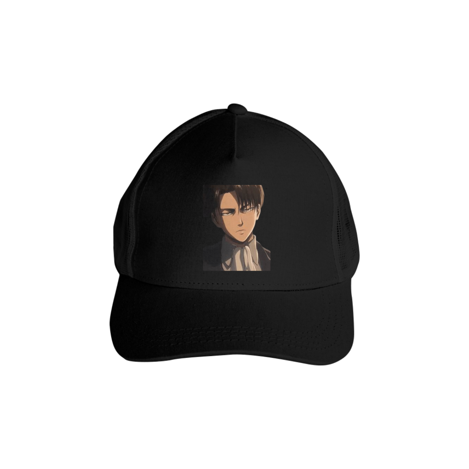 Boné Americano Trucker Aba Curva Anime Shingeki no Kyojin Levi Ackerman