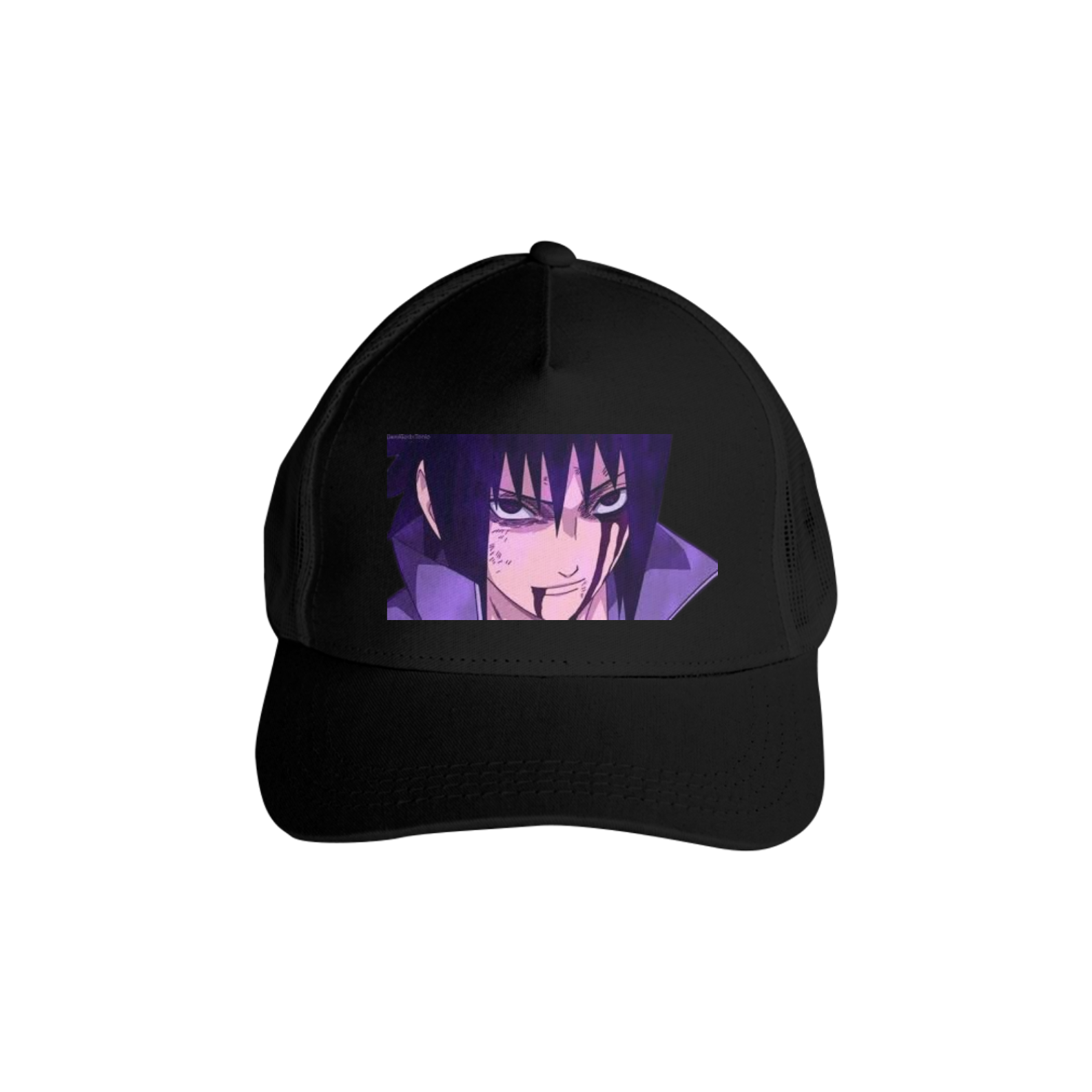 Boné Americano Trucker Aba Curva Anime Naruto Sasuke Uchiha