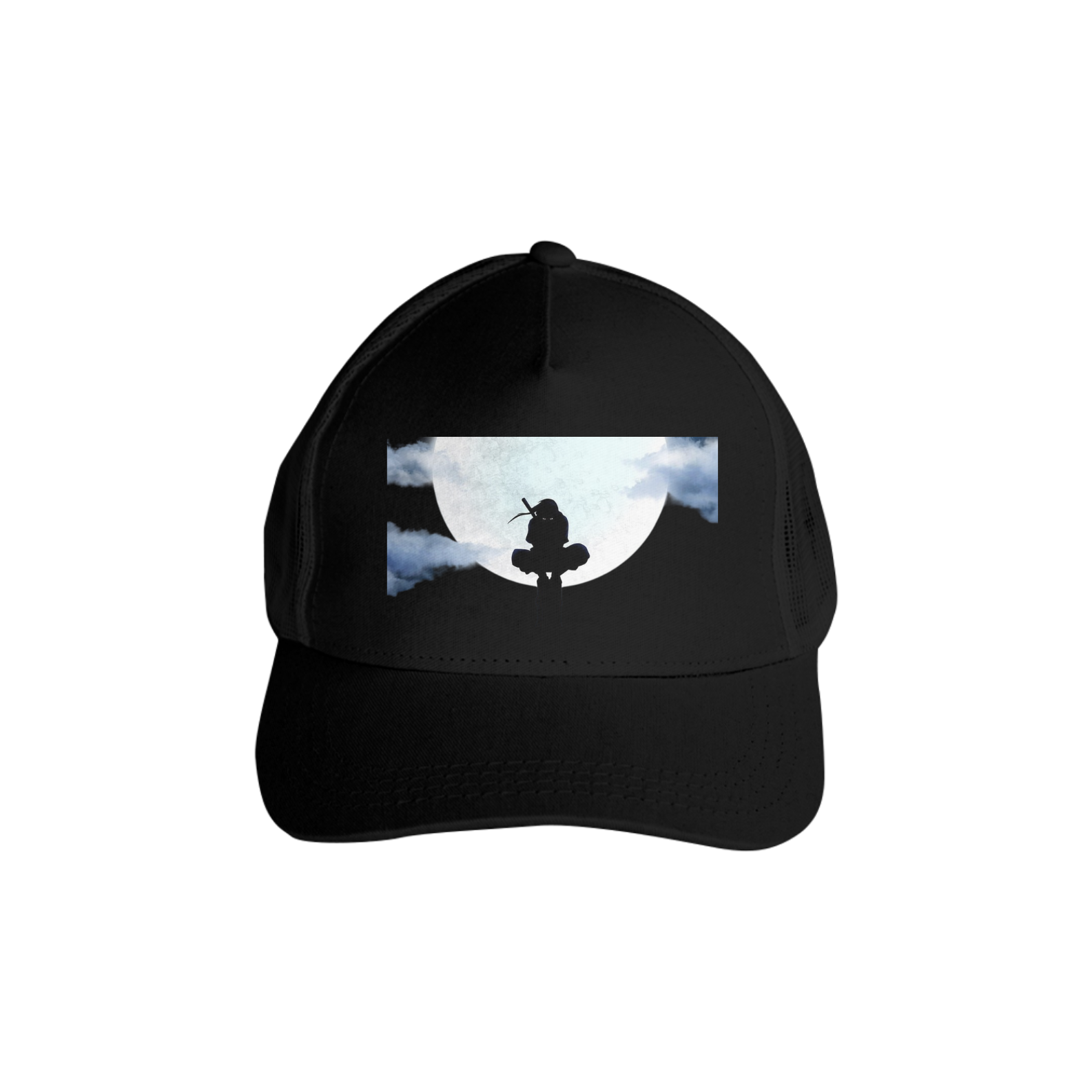 Boné Americano Trucker Aba Curva Anime Naruto Itachi Uchiha