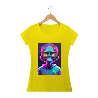 Nome do produto Camiseta Baby Long Caveira Transcendente Alucinógena Colection
