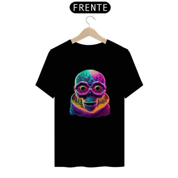 Camiseta Quality Caveira Alienígena Alucinógena Colection
