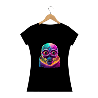 Camiseta Baby Long Caveira Alienígena Alucinógena Colection