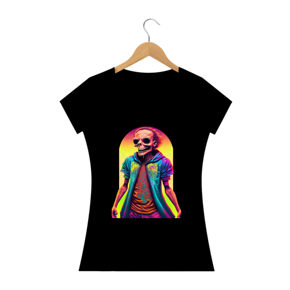 Camiseta Baby Long Caveira Portal Alucinógena Colection