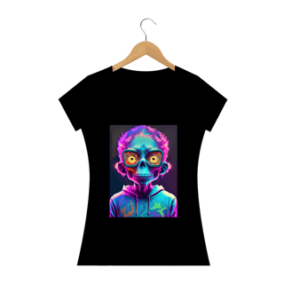 Nome do produto Camiseta Baby Long Caveira Transcendente Alucinógena Colection