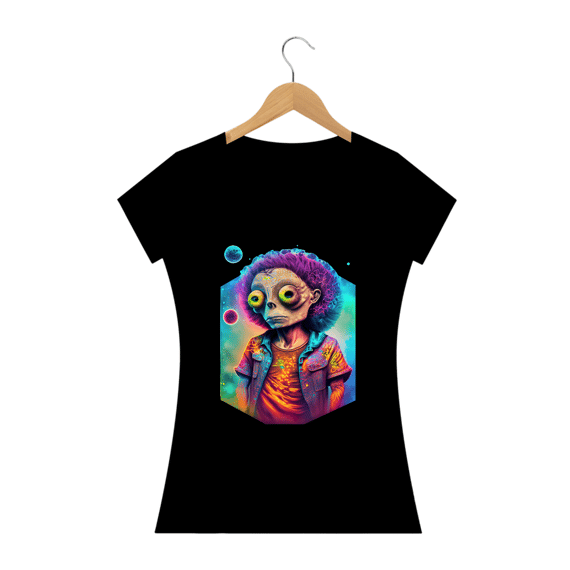 Camiseta Baby Long Universo e Nós Alucinógena Colection