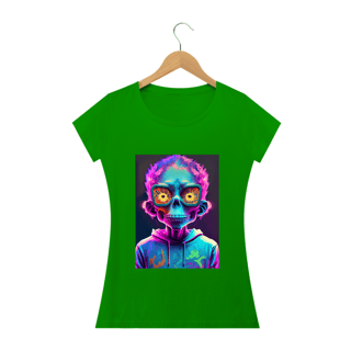 Nome do produto Camiseta Baby Long Caveira Transcendente Alucinógena Colection